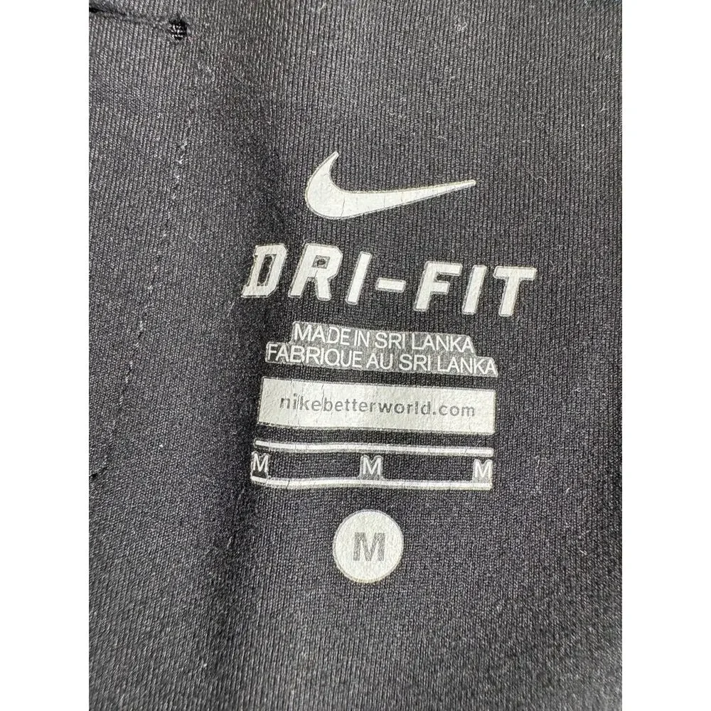 Nike Dri-Fit blue heathered leggings hidden inside waist pocket Sz Med